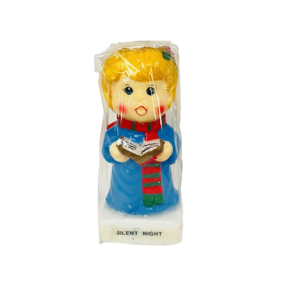 Vintage Christmas Wax Candle Choir Girl Singing 6” New